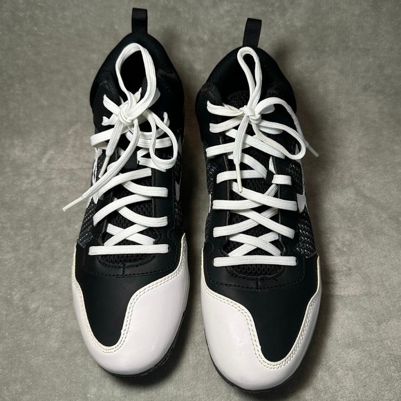 NEW Under Armour Mid TPU Baseball Cleats Men Size 6.5 Black White 1278738-011 - Picture 4 of 10